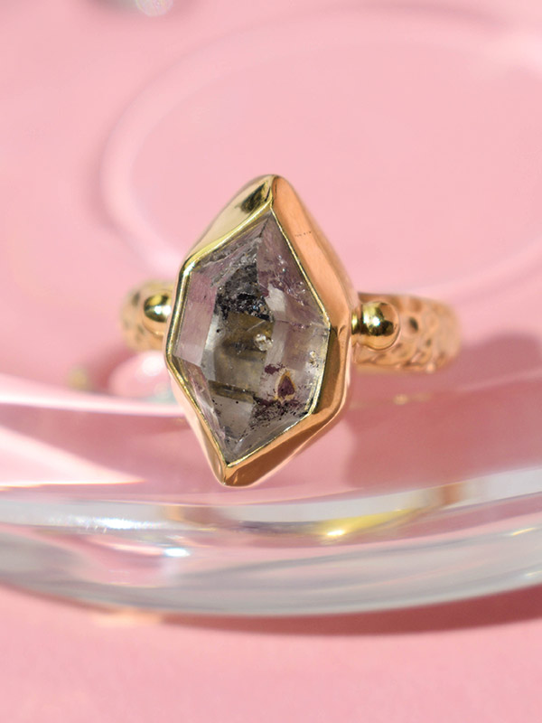 raw crystal ring