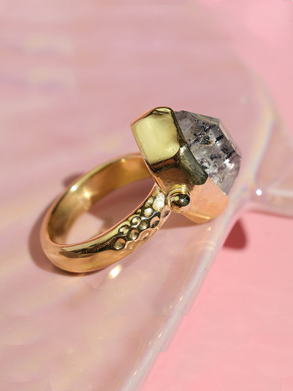 raw crystal ring