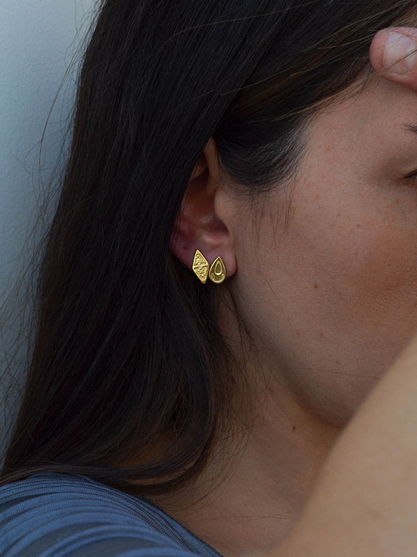 Small gold stud earrings