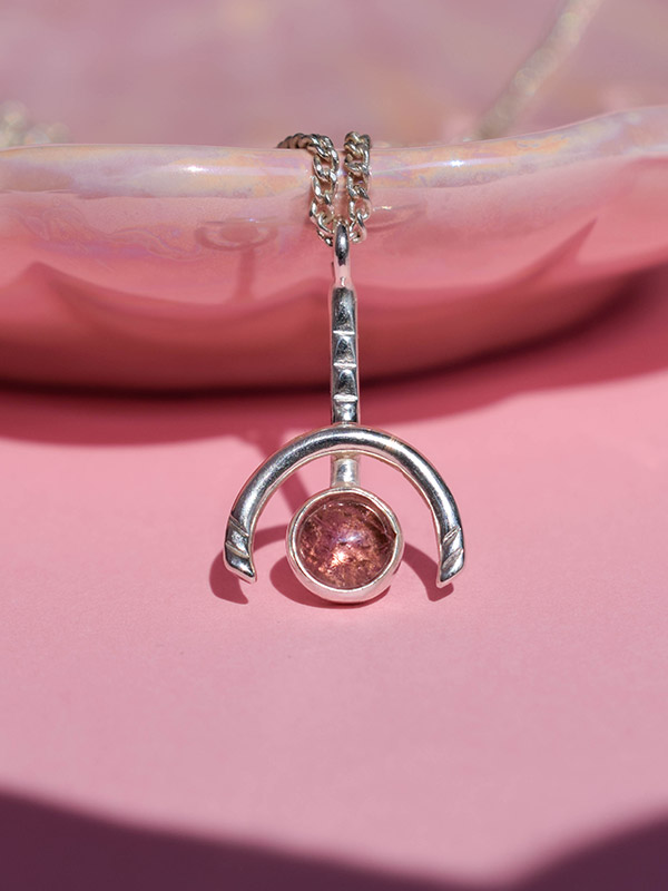 Pink tourmaline necklace