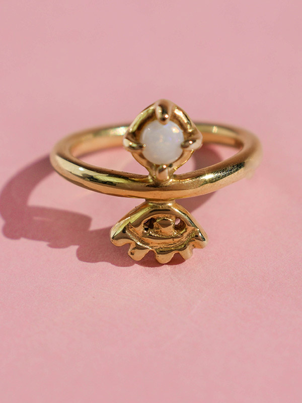 White opal ring