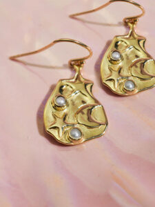 Star and moon dangle earrings