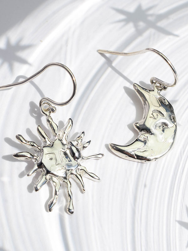 Sun and moonΣκουλαρίκια ήλιος και φεγγάρι earrings