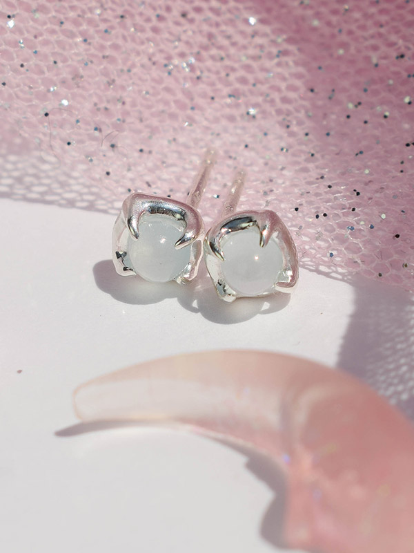 Small stone stud earrings