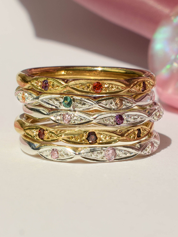 Dainty stacking rings