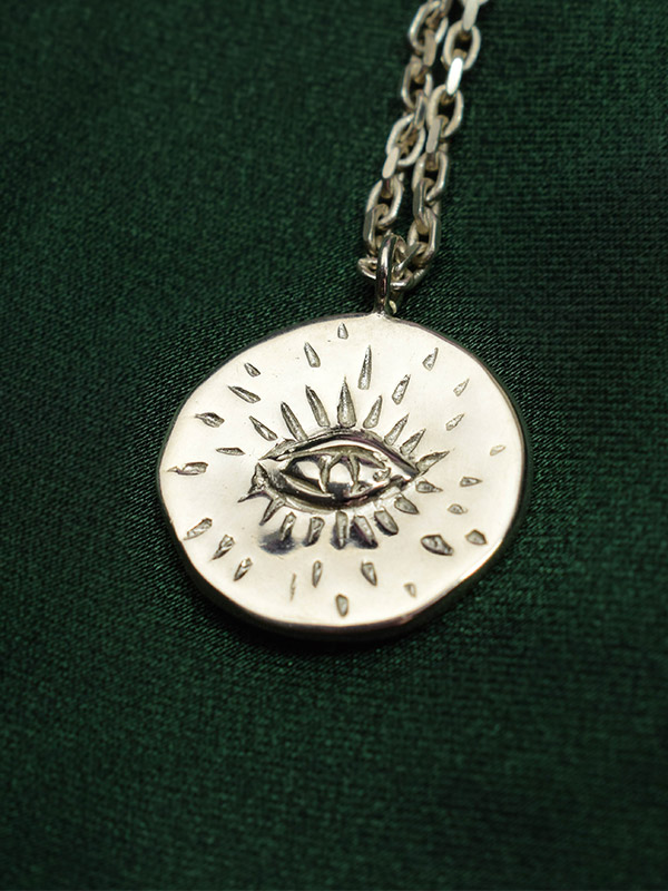 Evil eye coin necklace
