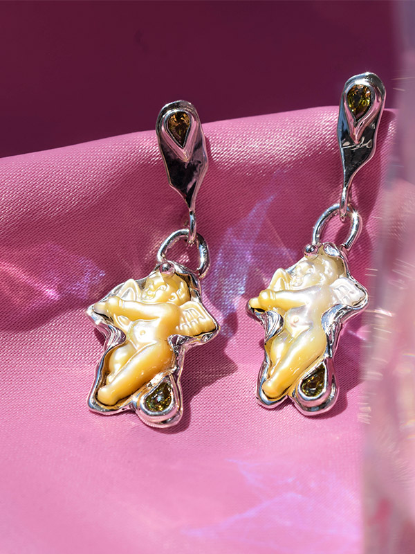 Cupid dangle earrings