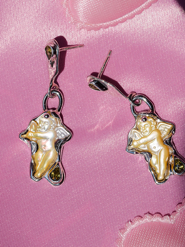 Cupid dangle earrings